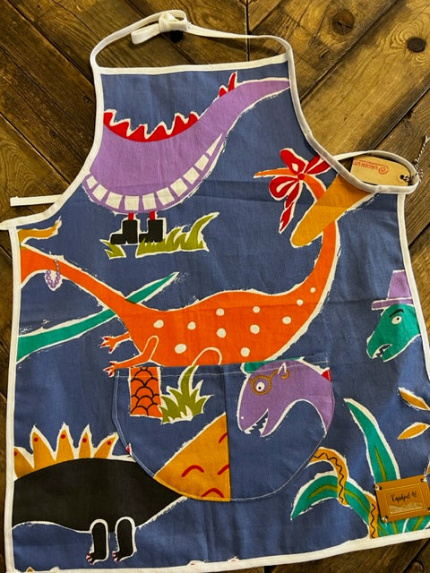 Förkläde med dinosauriemotiv